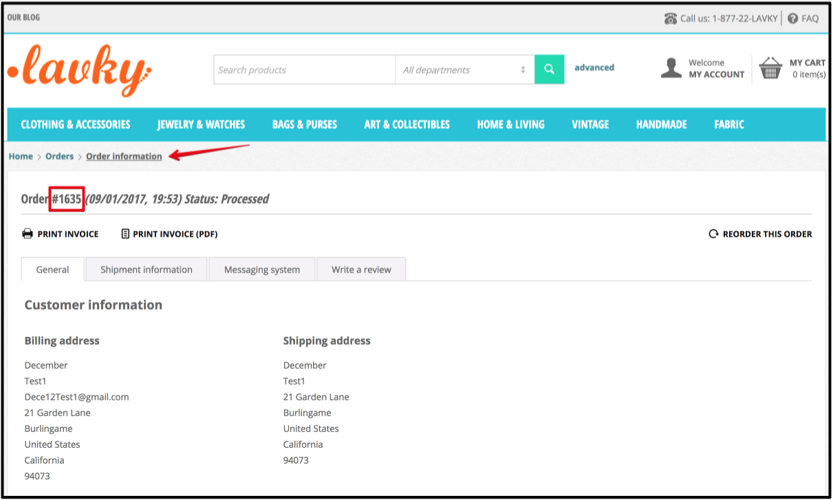 Help How to TRACK YOUR ORDER BY ORDER's NUMBER for the order you
