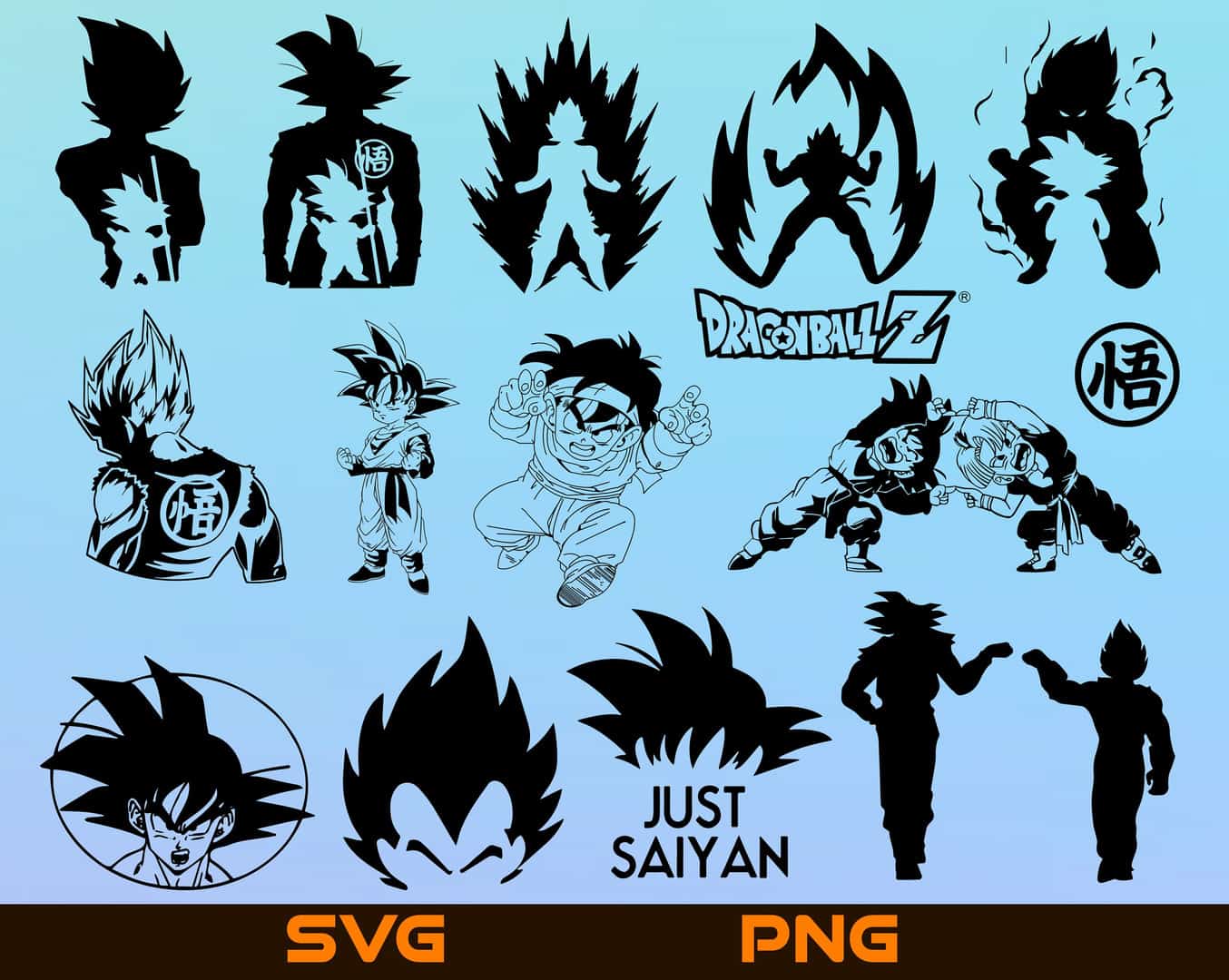 Goku Svg Dragon Ball Svg Png Eps Vector Dragonball Z Clipart Vectorency ...