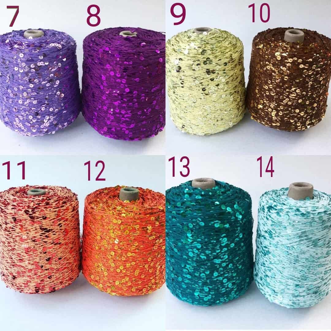  Shiny Glitter 100g Natural Silk Cotton Sequin Yarn