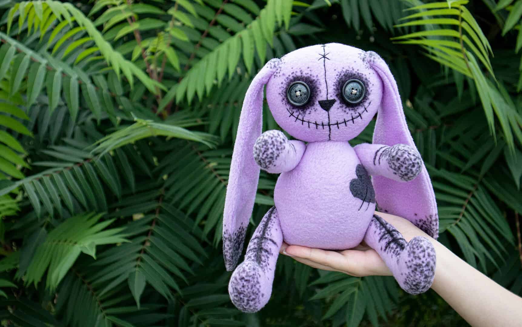 8 Creepy cute stuffed animal Spooky bunny rabbit doll handmade