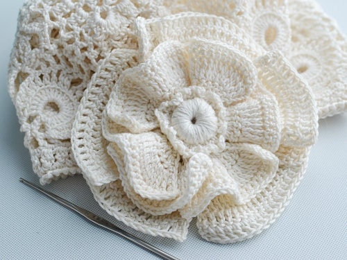 White Thread for Bead Crochet, Yarnart Canarias Yarn 100