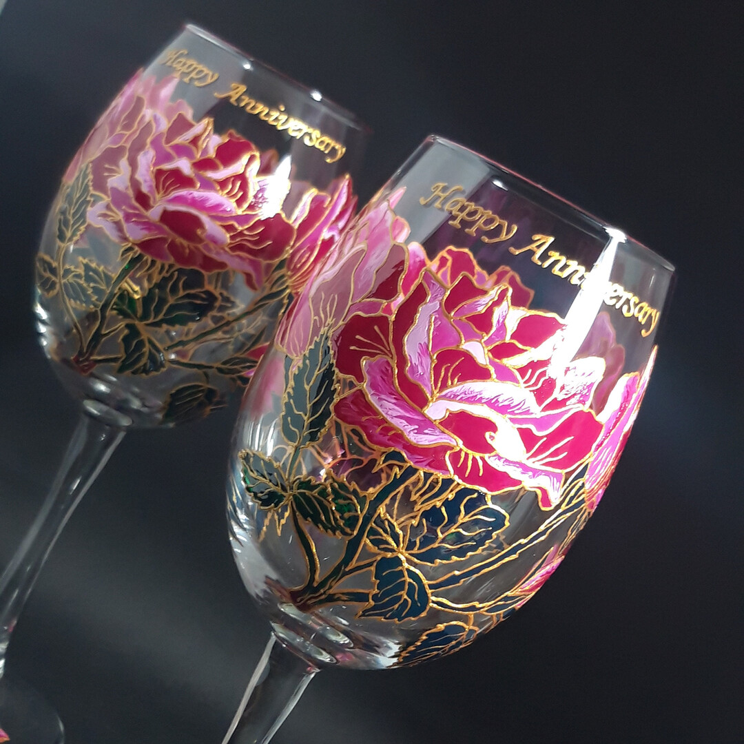 Mother's Day Hand Painted Wine Glasses
