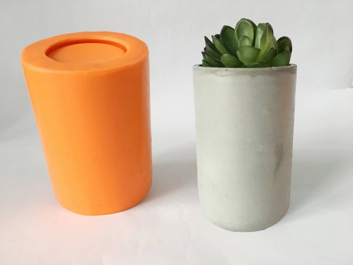 Silicone Mold Planter Cylinder tall, vase, Geometric mould