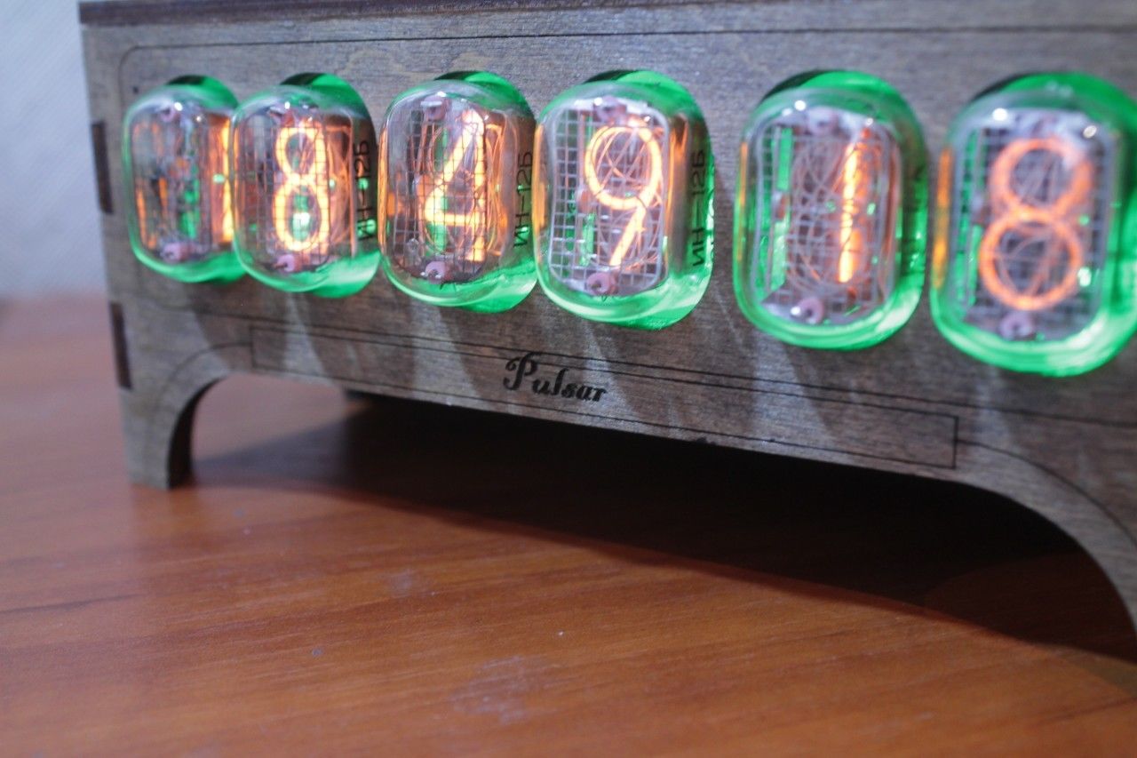 IN-1 NIXIE TUBE CLOCK VINTAGE Pulsar ASSEMBLED ADAPTER 6-tubes by RetroClock