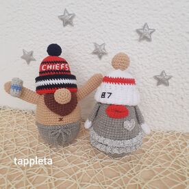 Crochet football fans gnome, Shirtless gnome Kelce meme, Fangirl gnome with beanie 87, American football KC Superbowl, Football meme Chiefs, Taylor and Jason style, Chiefs fans gift, kansas football fan gnomes, Shirtless Kelce meme, Taylor beanie 87