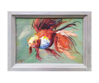 Red fish oil painting