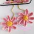 Pink flowers crochet car hanger pattern, Crochet daisy rear view mirror car charm, Crochet flowers rearview mirrror decoration pattern, bag charm crochet,  car plant accessories, Mother day gift flower, vacation charm daisy, summer decoration crochet