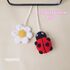 Ladybug and Daisy car mirror hanging crochet pattern, Crochet ladybug and flower charm, Crochet flowers car decor, cute charm car accessories for woman, ladybug car accessories, summer car charm daisy flower charm, car plant chain girly handmade gift