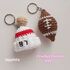 Football fan keychains, Chiefs hat crochet, Super bowl favors, Red striped beanie hat mini crochet pattern, whire and red pom pom hat, Taylor style beanie crochet, taylor swift hat 87, Football keychain, chiefs fan hat crochet, Taylor Travis love