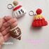Football fan keychains, Chiefs hat crochet, Super bowl favors, Red striped beanie hat mini crochet pattern, whire and red pom pom hat, Taylor style beanie crochet, taylor swift hat 87, Football keychain, chiefs fan hat crochet, Taylor Travis love
